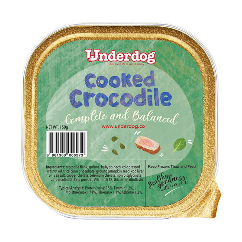 *FROZEN* Underdog Dog Cooked Crocodile Complete and Balanced 150g