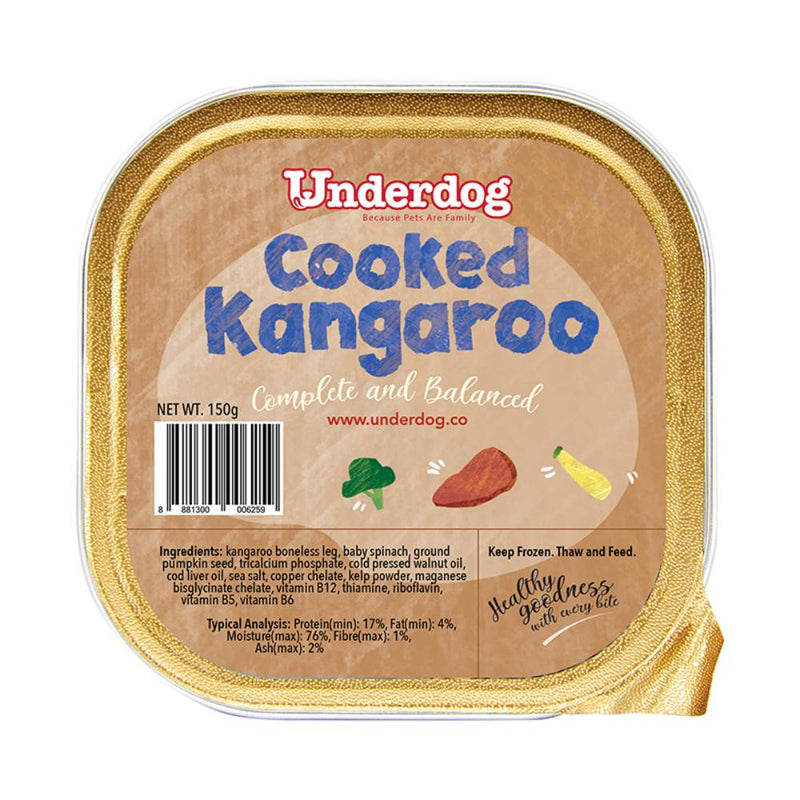 *FROZEN* Underdog Dog Cooked Kangaroo Complete and Balanced 150g