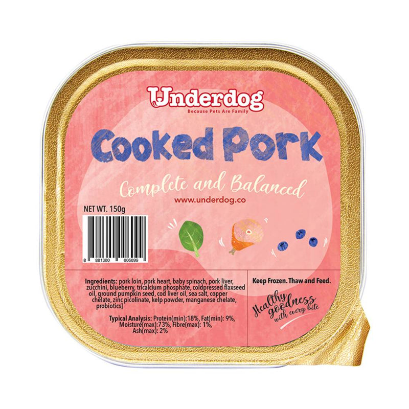 *FROZEN* Underdog Dog Cooked Pork Complete and Balanced 150g