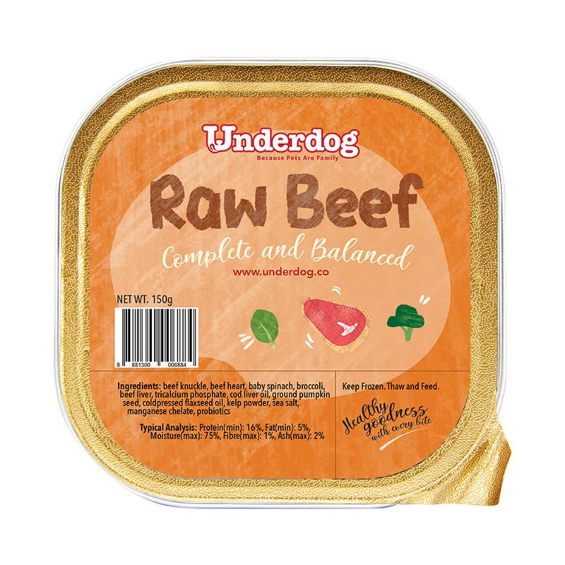 *FROZEN* Underdog Dog Raw Beef Complete and Balanced 150g