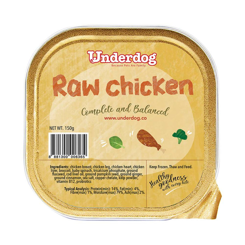 *FROZEN* Underdog Dog Raw Chicken Complete and Balanced 150g