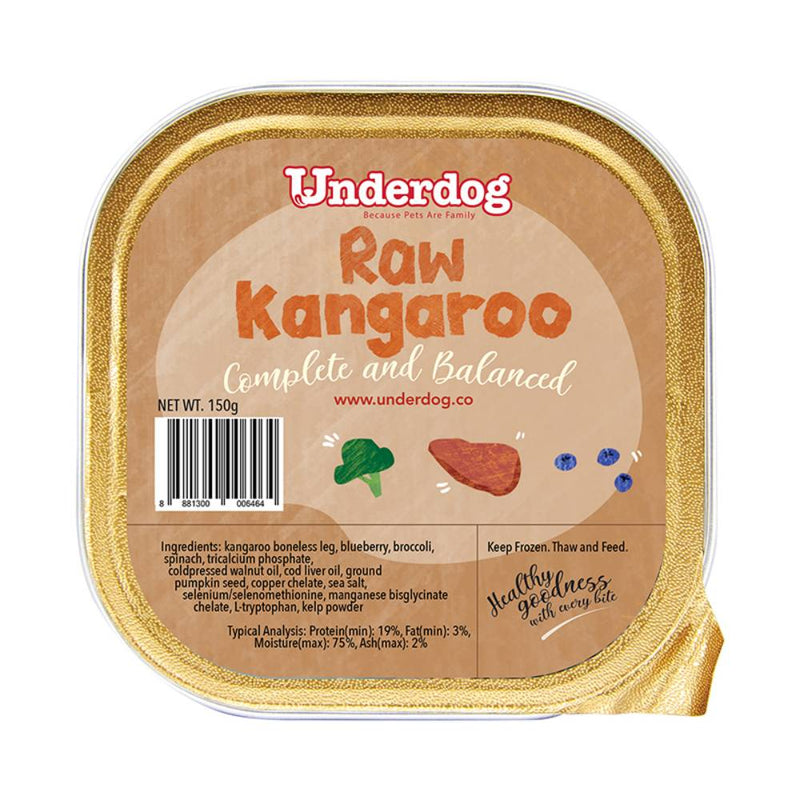 *FROZEN* Underdog Dog Raw Kangaroo Complete and Balanced 150g