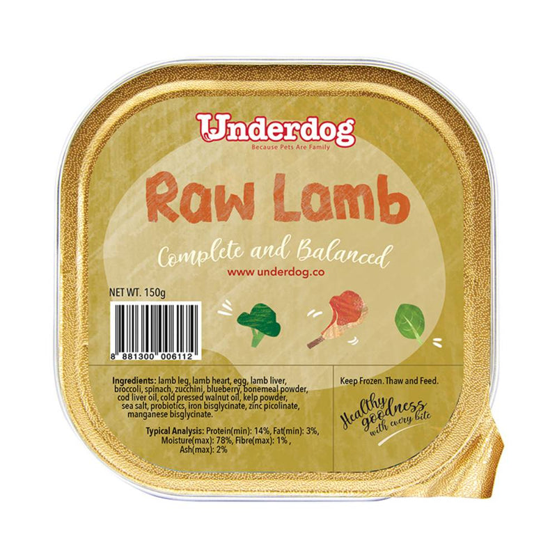 *FROZEN* Underdog Dog Raw Lamb Complete and Balanced 150g
