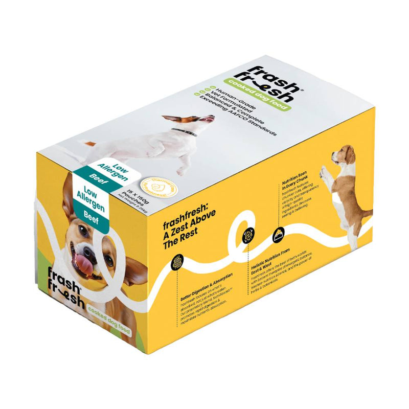 *FROZEN* Frashfresh Cooked Dog Food Low-Allergen Beef 2.25kg (15 x 150g)