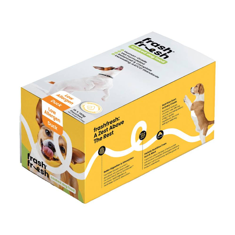 *FROZEN* Frashfresh Cooked Dog Food Low-Allergen Duck 2.25kg (15 x 150g)