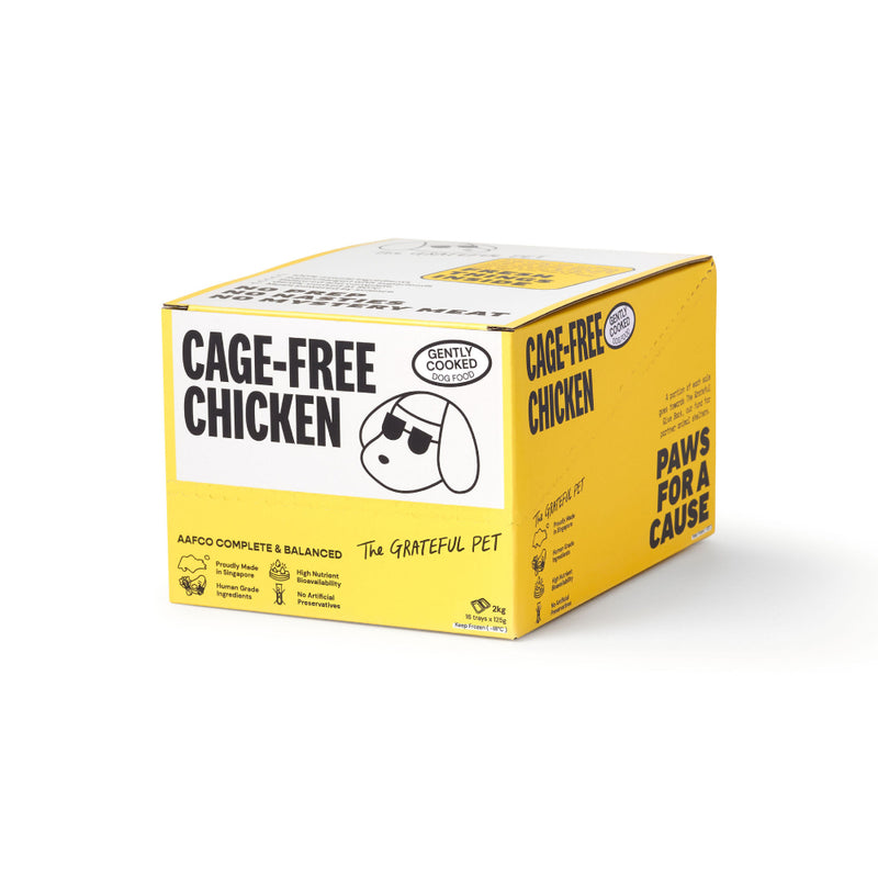 *FROZEN* The Grateful Pet Dog Gently Cooked Cage-Free Chicken 2kg (125g x 16)