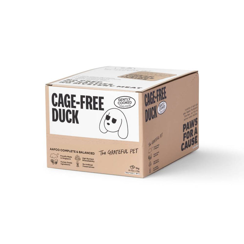 *FROZEN* The Grateful Pet Dog Gently Cooked Cage-Free Duck 2kg (125g x 16)