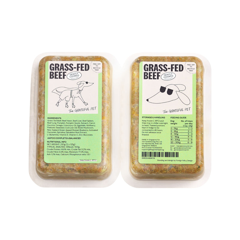 *FROZEN* The Grateful Pet Dog Gently Cooked Grass-Fed Beef 250g (125g x 2)
