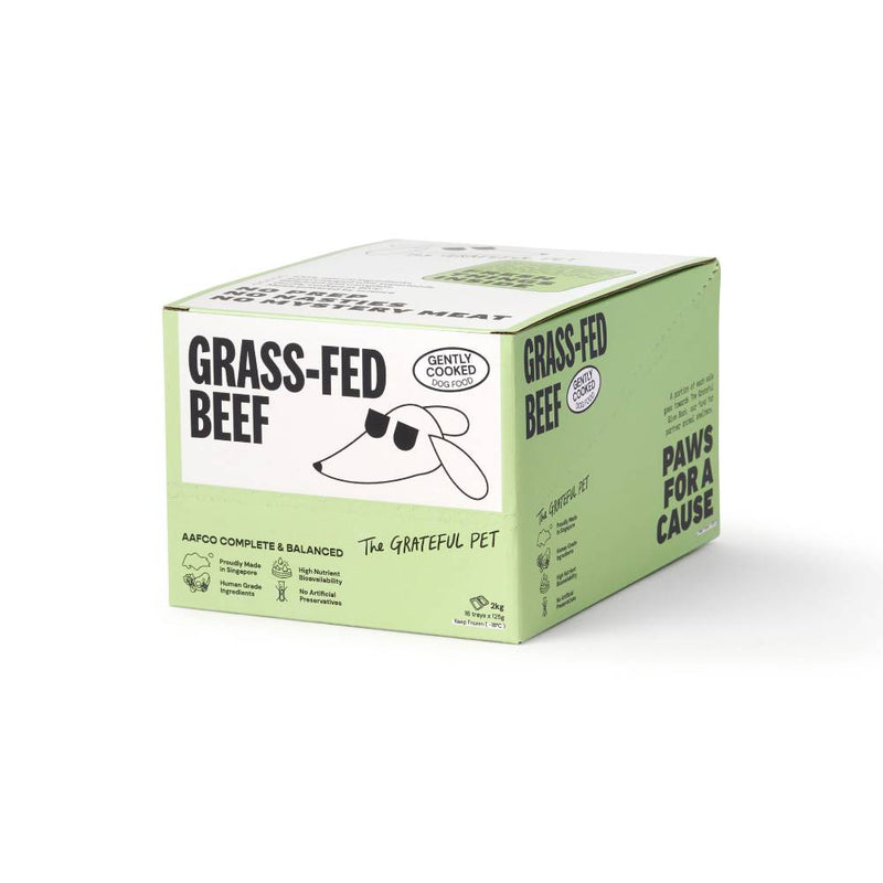 *FROZEN* The Grateful Pet Dog Gently Cooked Grass-Fed Beef 2kg (125g x 16)