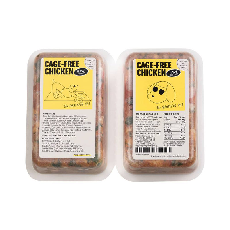 *FROZEN* The Grateful Pet Dog Raw Cage-Free Chicken 2kg (125g x 16)