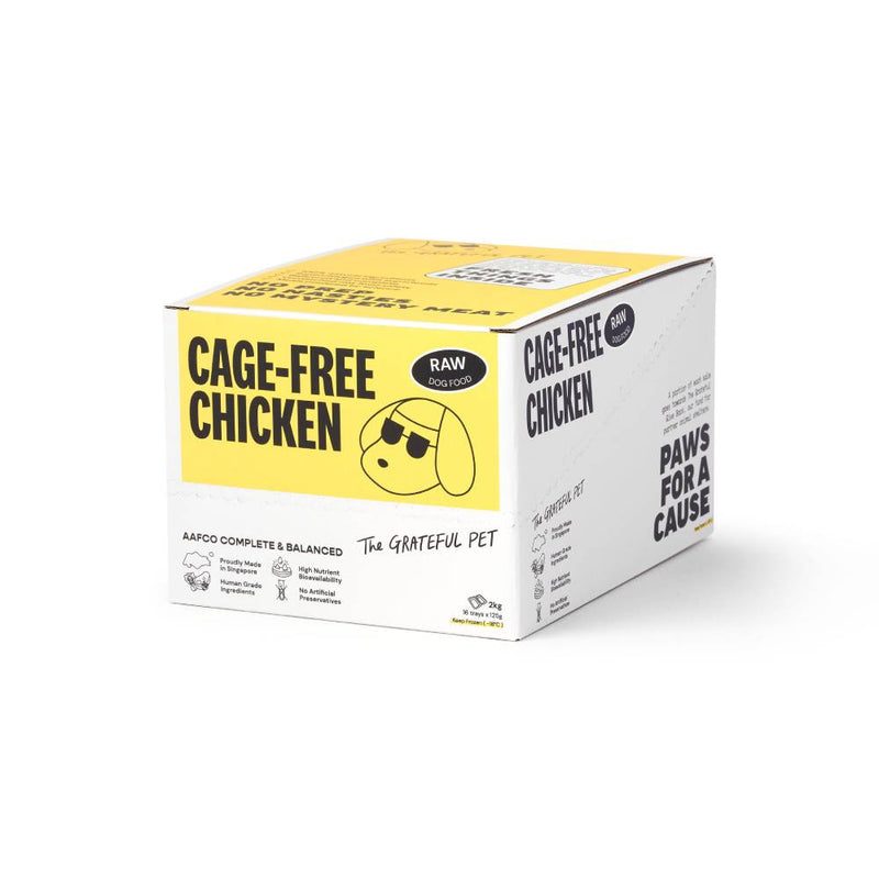 *FROZEN* The Grateful Pet Dog Raw Cage-Free Chicken 2kg (125g x 16)