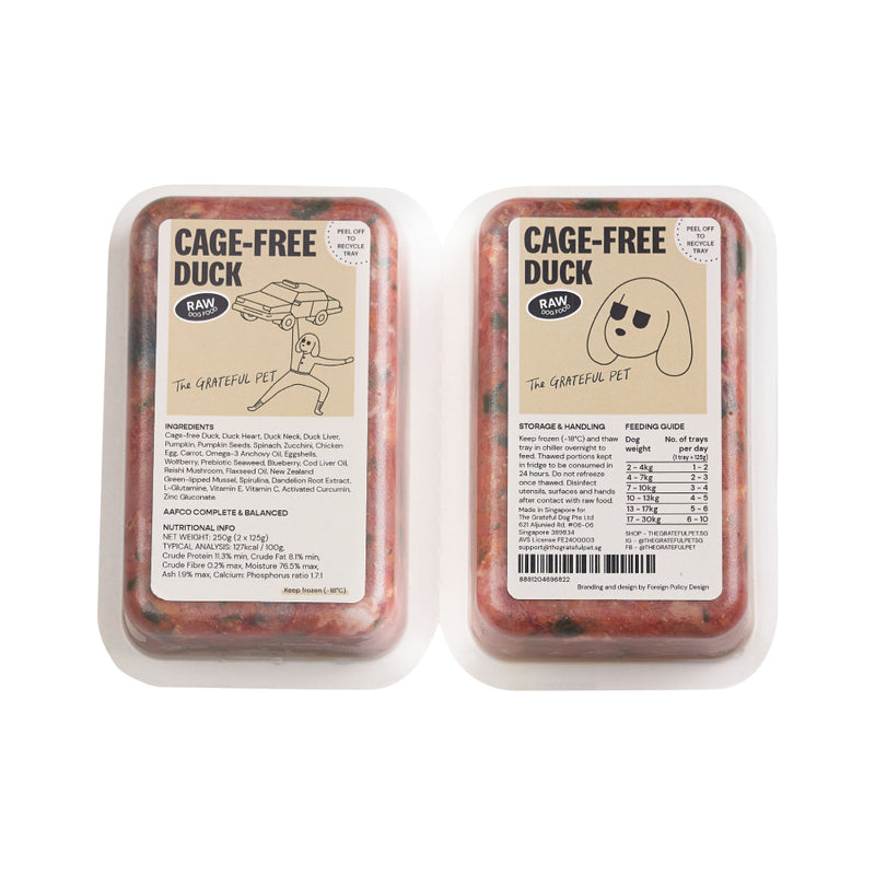 *FROZEN* The Grateful Pet Dog Raw Cage-Free Duck 250g (125g x 2)