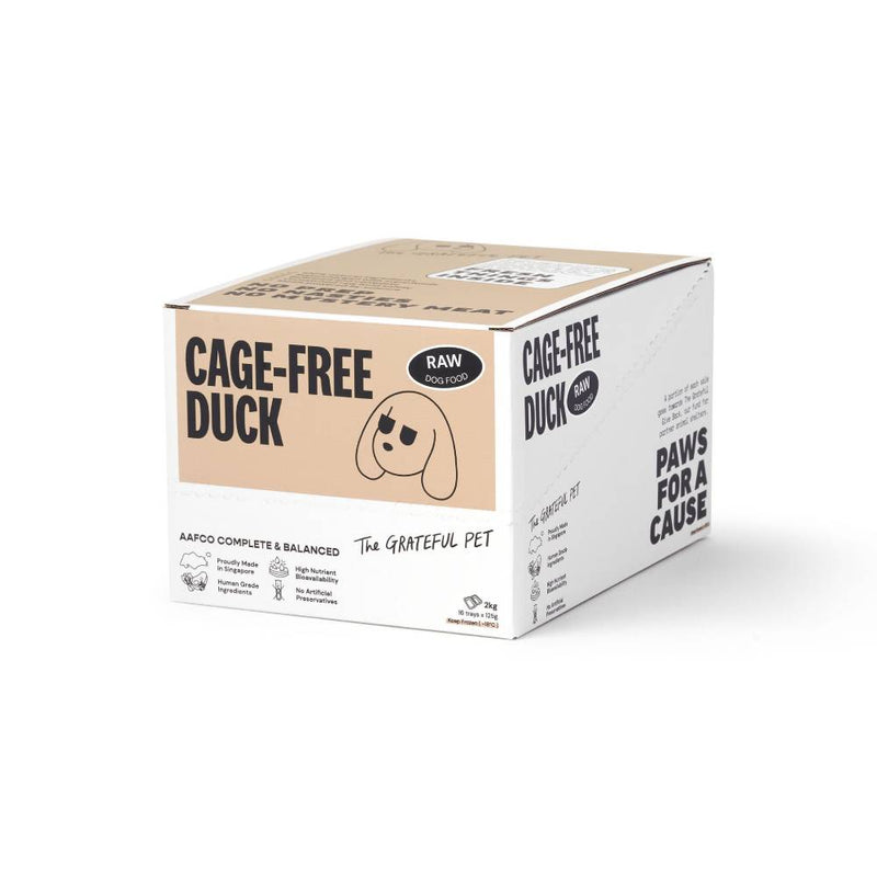 *FROZEN* The Grateful Pet Dog Raw Cage-Free Duck 2kg (125g x 16)