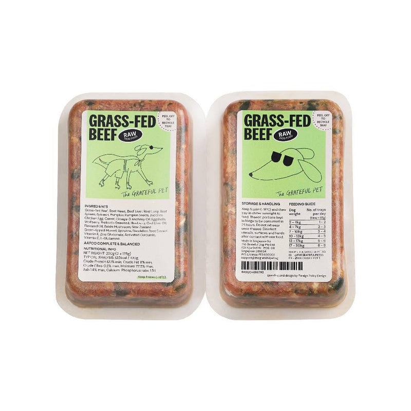 *FROZEN* The Grateful Pet Dog Raw Grass-Fed Beef 2kg (125g x 16)