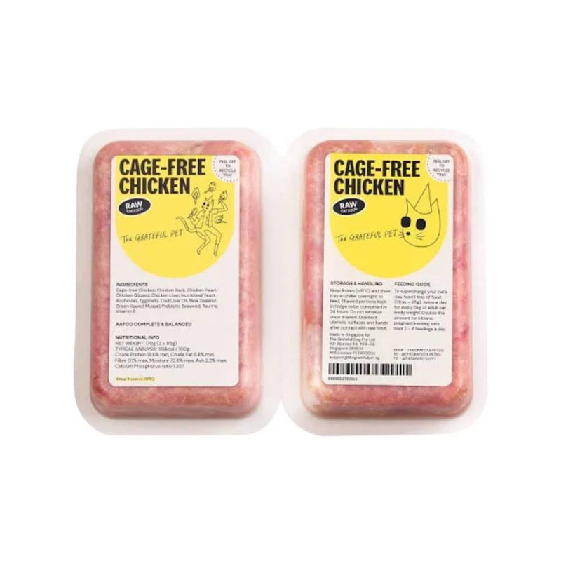 *FROZEN* The Grateful Pet Cat Raw Cage-Free Chicken 1.19kg (85g x 14)