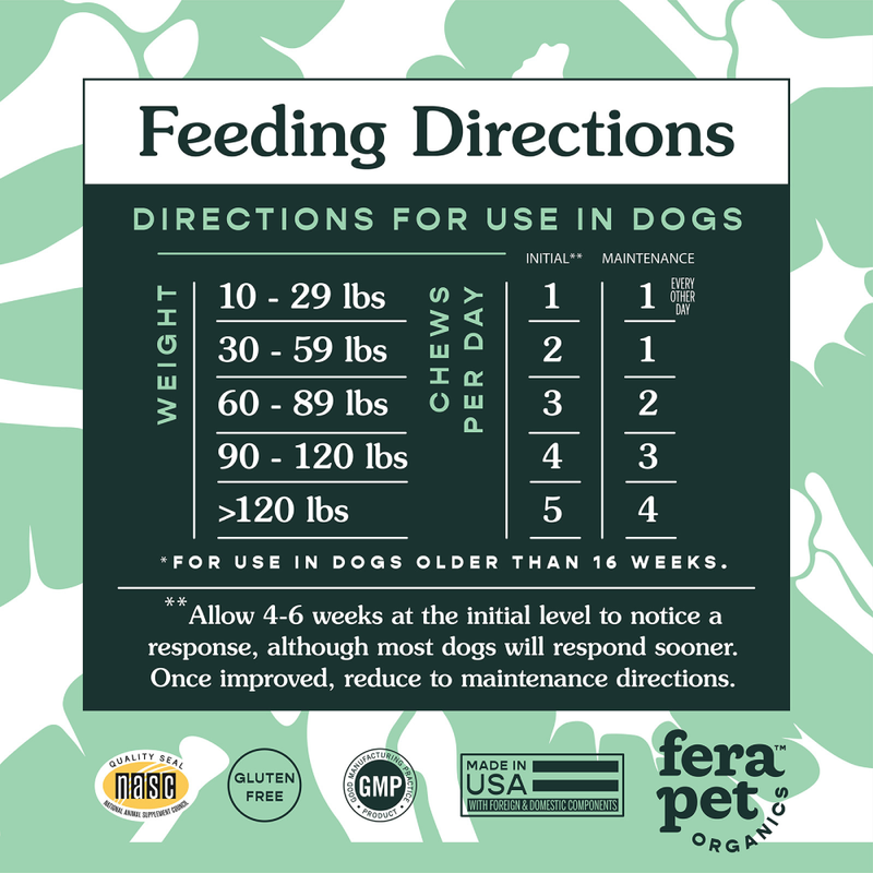 Fera Pet Organics Dog Hip + Joint Turmeric Curcumin 90 Soft Chews 11.9oz