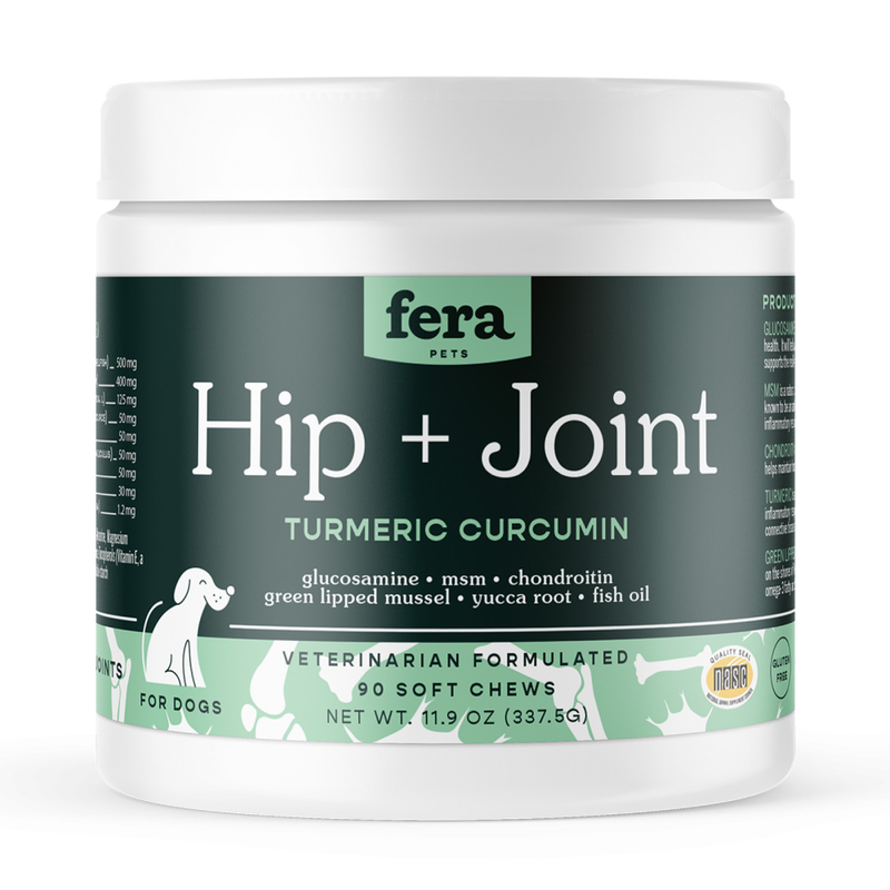 Fera Pet Organics Dog Hip + Joint Turmeric Curcumin 90 Soft Chews 11.9oz