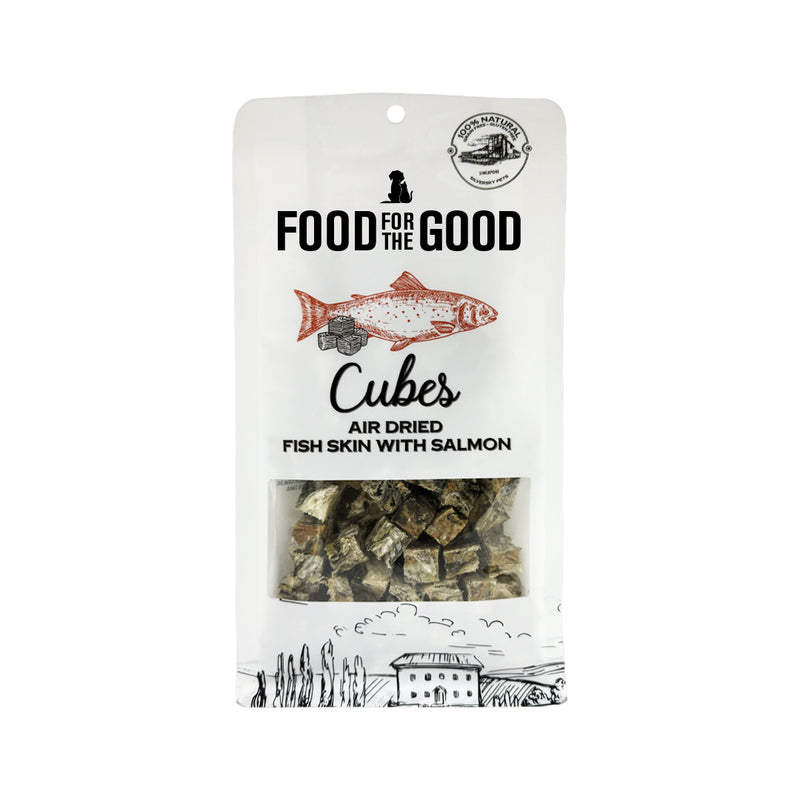 Food For The Good Dog & Cat Treats Air Dried Fish Skin With Salmon 120g