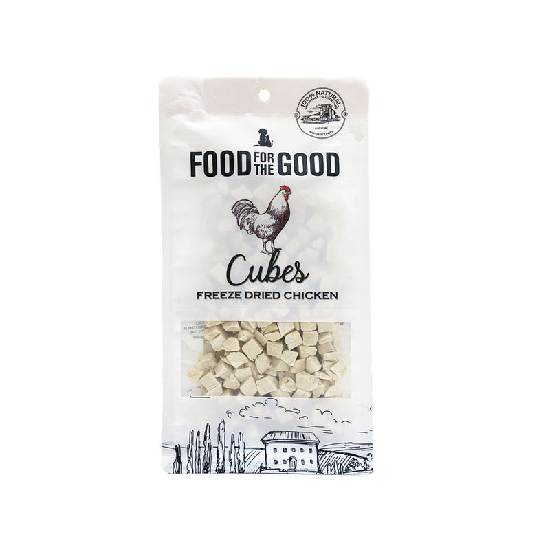 Food For The Good Dog & Cat Treats Freeze Dried Chicken Cubes 80g