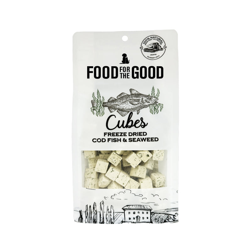 Food For The Good Dog & Cat Treats Freeze Dried Cod Fish & Seaweed 70g