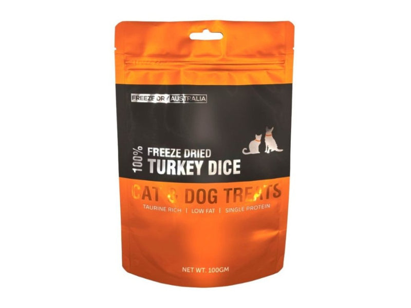 Freeze Dry Australia Cat & Dog 100% Turkey Dice 100g