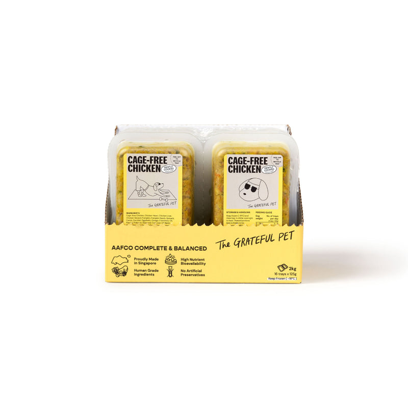 *FROZEN* The Grateful Pet Dog Gently Cooked Cage-Free Chicken 2kg (125g x 16)