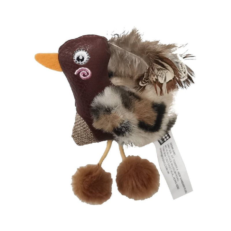 GiGwi Cat Toy Catch & Scratch Silvervine Leaves Duck