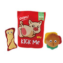 GiGwi Dog Toy 3-in-1 Foody Friendz Pork Snack Bag Squeaker Crinkle