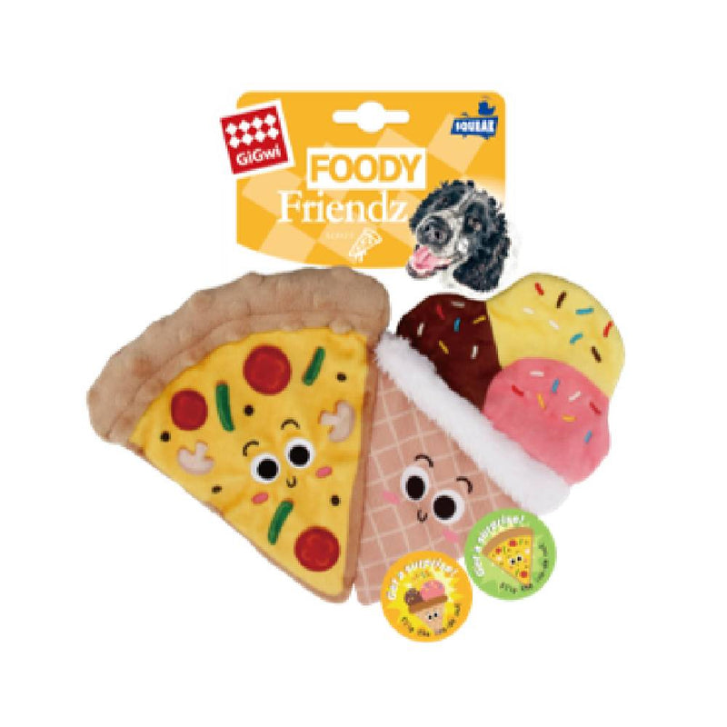 GiGwi Dog Toy Foody Friendz with Squeaker Pizza & Ice Cream