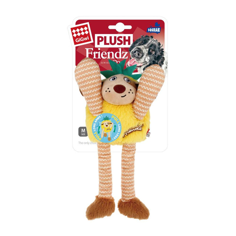 GiGwi Dog Toy Plush Friendz Pineapple Dog Squeaker