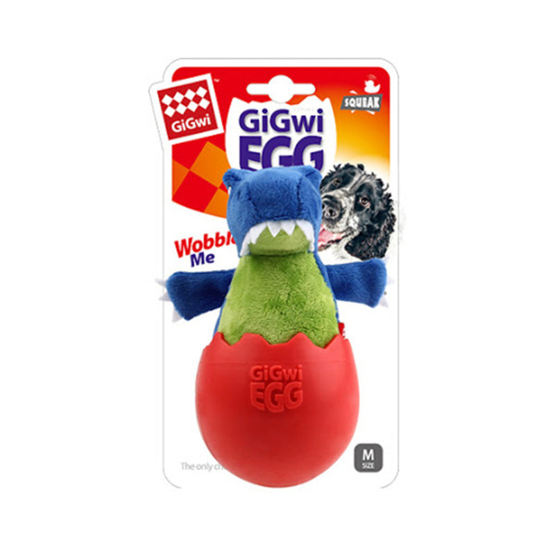 Gigwi Dog Toy Egg Wobble Fun Squeaky Dino