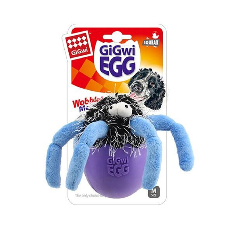 Gigwi Dog Toy Egg Wobble Fun Squeaky Spider