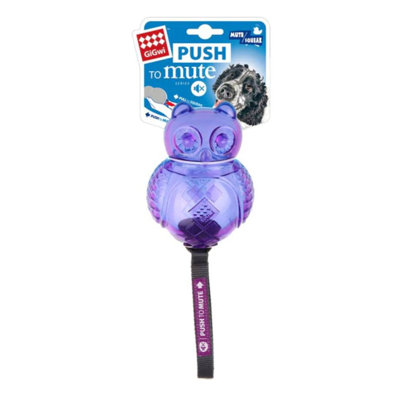 Gigwi Dog Toy Push To Mute Owl Blue / Purple