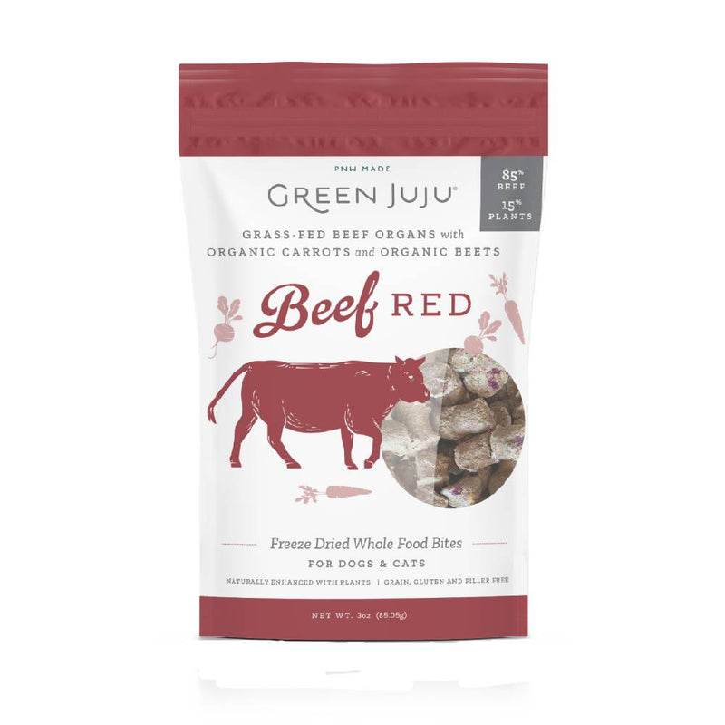 Green Juju Dogs & Cats Freeze Dried Whole Food Beef Red Bites 3oz
