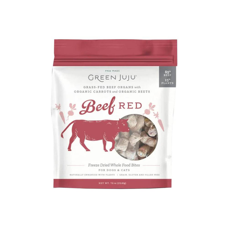 Green Juju Dogs & Cats Freeze Dried Whole Food Beef Red Bites 7.5oz