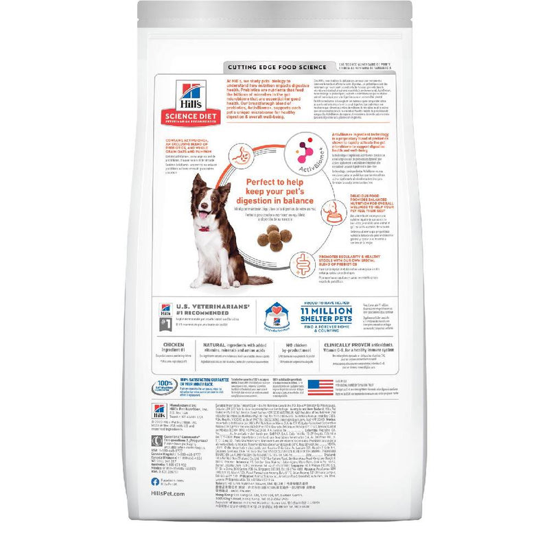 Hill's Science Diet Canine Adult Perfect Digestion Chicken, Barley & Whole Oats 22lb