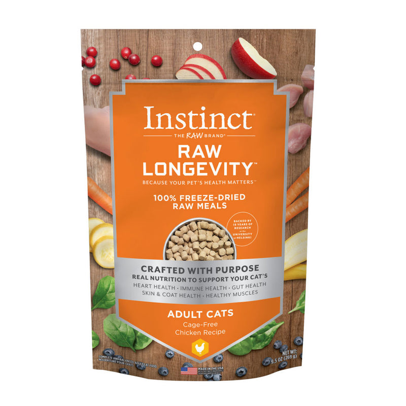Instinct The Raw Brand Cat Raw Longevity Freeze-Dried Cage-Free Chicken Recipe 9.5oz