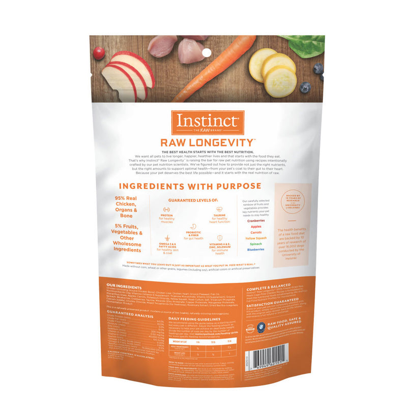Instinct The Raw Brand Cat Raw Longevity Freeze-Dried Cage-Free Chicken Recipe 9.5oz