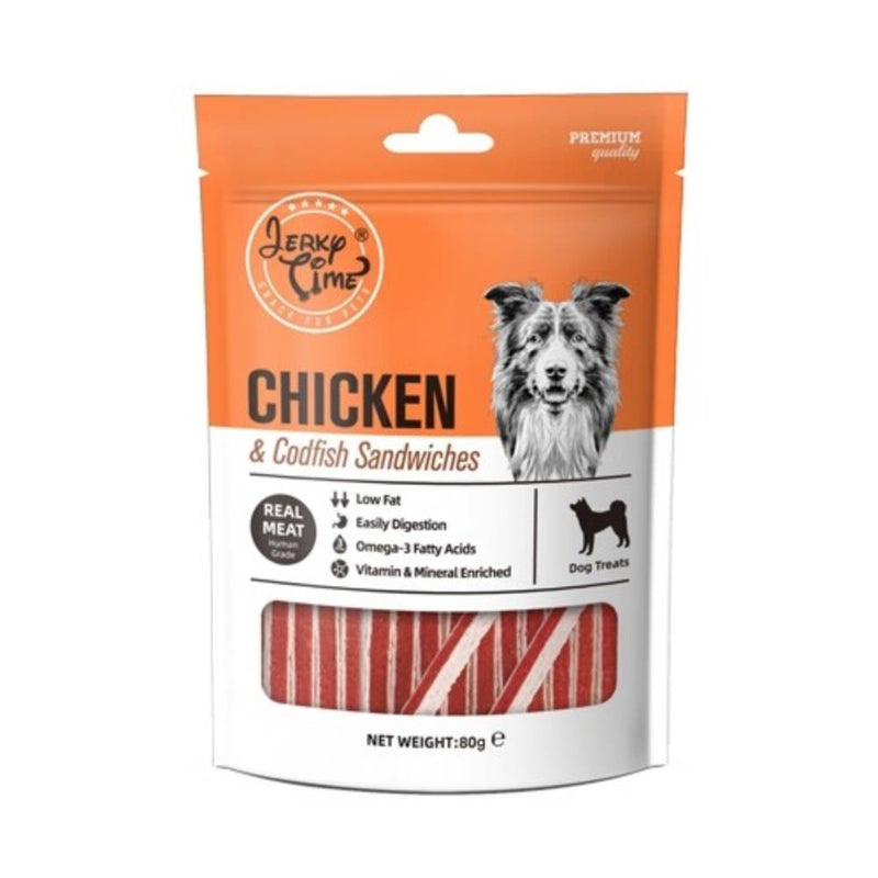 Jerky Time Dog Chicken & Codfish Sandwiches 80g