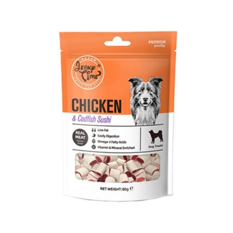 Jerky Time Dog Chicken & Codfish Sushi 80g