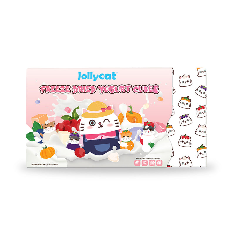 Jolly Cat Freeze-Dried Yogurt Cubes Assorted Flavors Box of 20pcs
