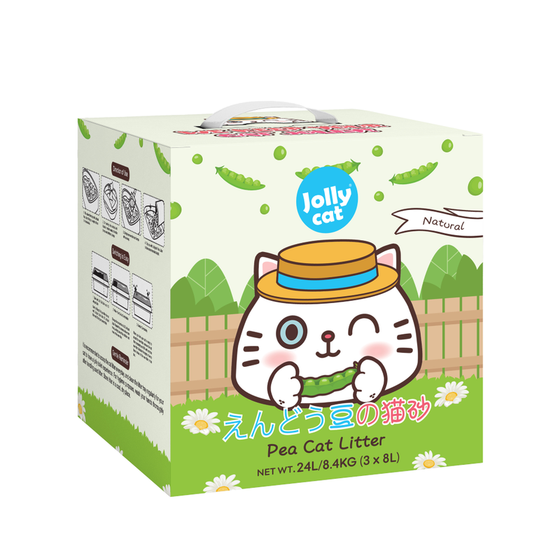 Jolly Cat Pea Cat Litter - Natural (3 x 8L)