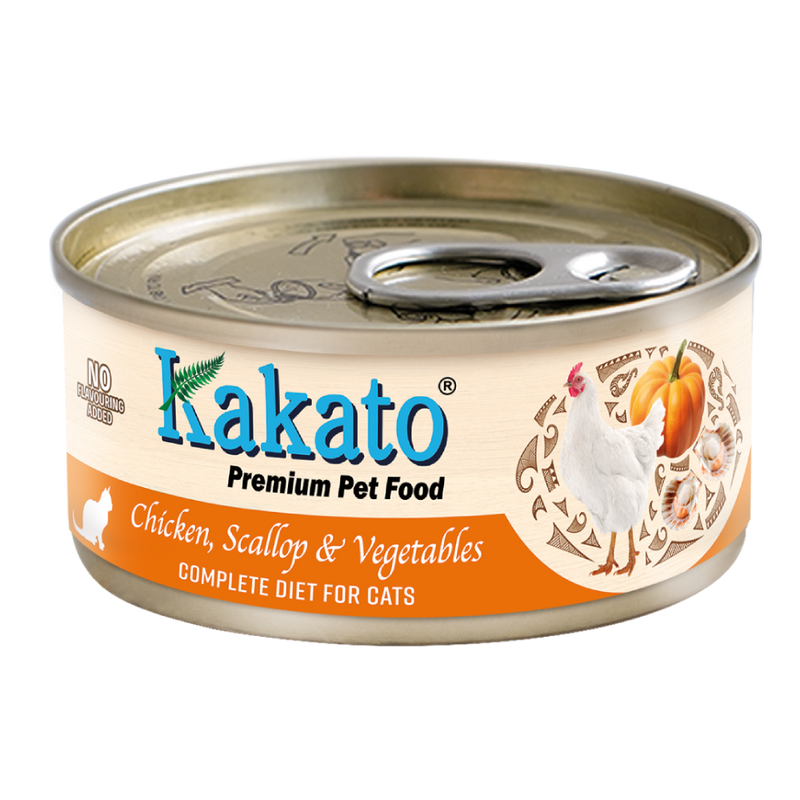 Kakato Premium Cat Food Complete Diet - Chicken, Scallop & Vegetables 70g