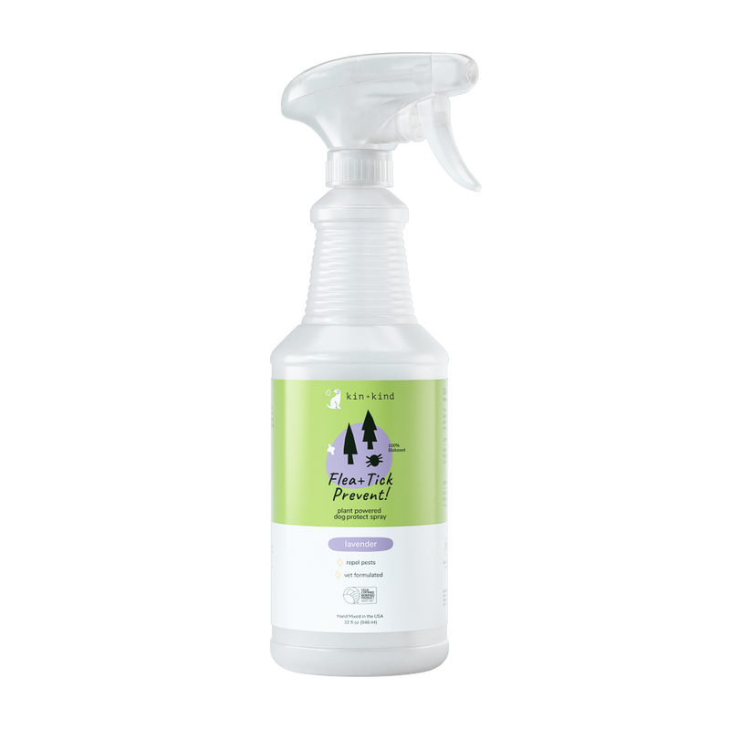 Kin + Kind Dog Flea + Tick Prevent! Protect Spray Lavender 32oz