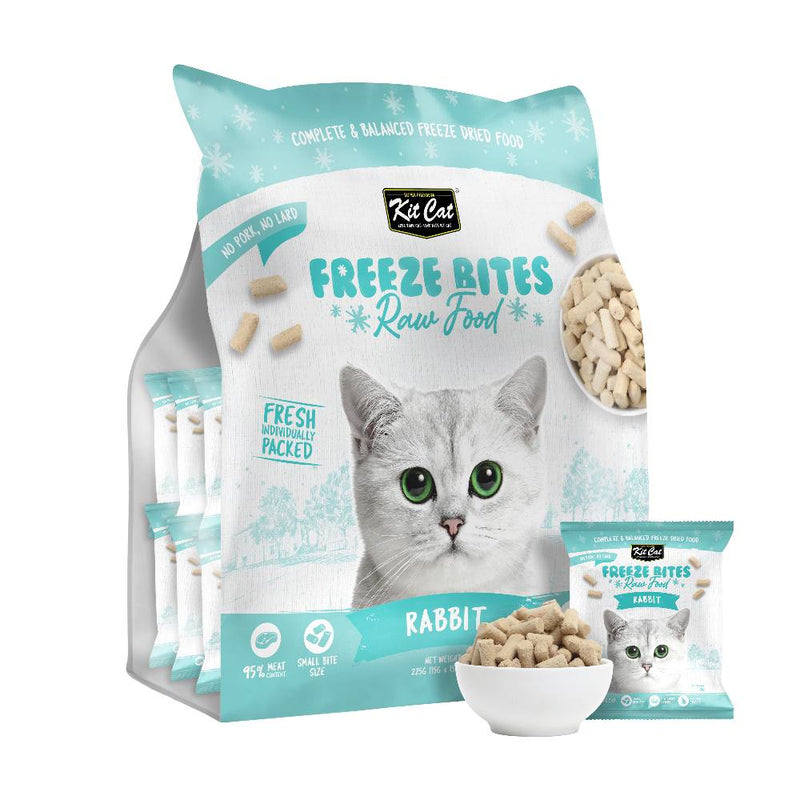 Fresh Bites Rabbit KitCat Freeze Bites Raw Food Rabbit 225g (15g x 15)
