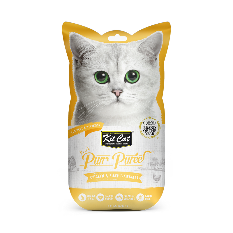 KitCat Purr Puree Chicken & Fiber 60g (4 x 15g)