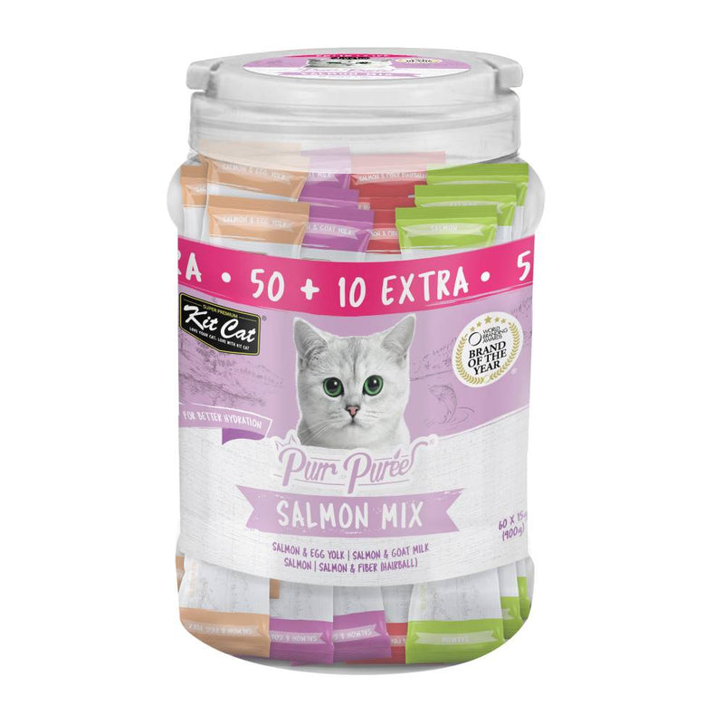 KitCat Purr Puree Liquid Treats for Salmon Mix (60 x 15g)