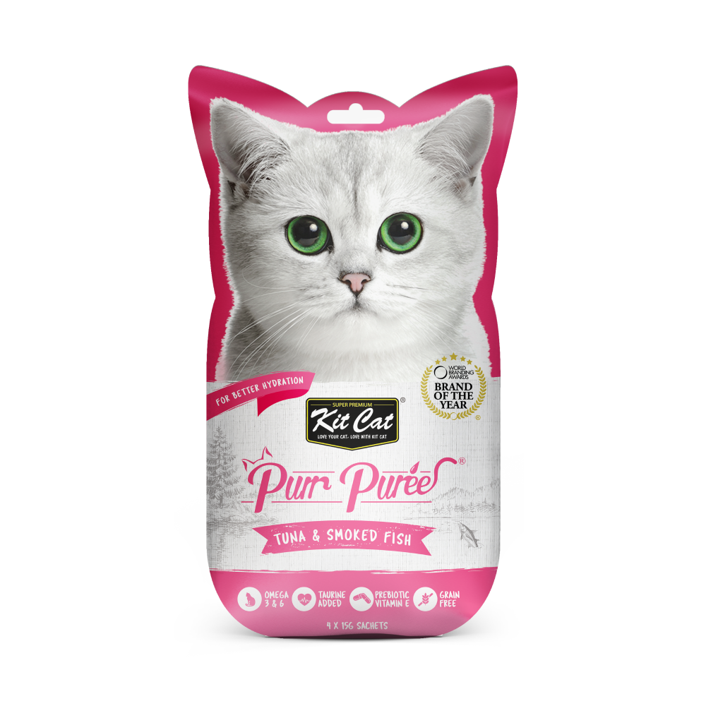KitCat Purr Puree Tuna Smoked Fish 60g 4 X 15g kitcat-purr-puree-tuna-smoked-fish-60g-4-x-15g