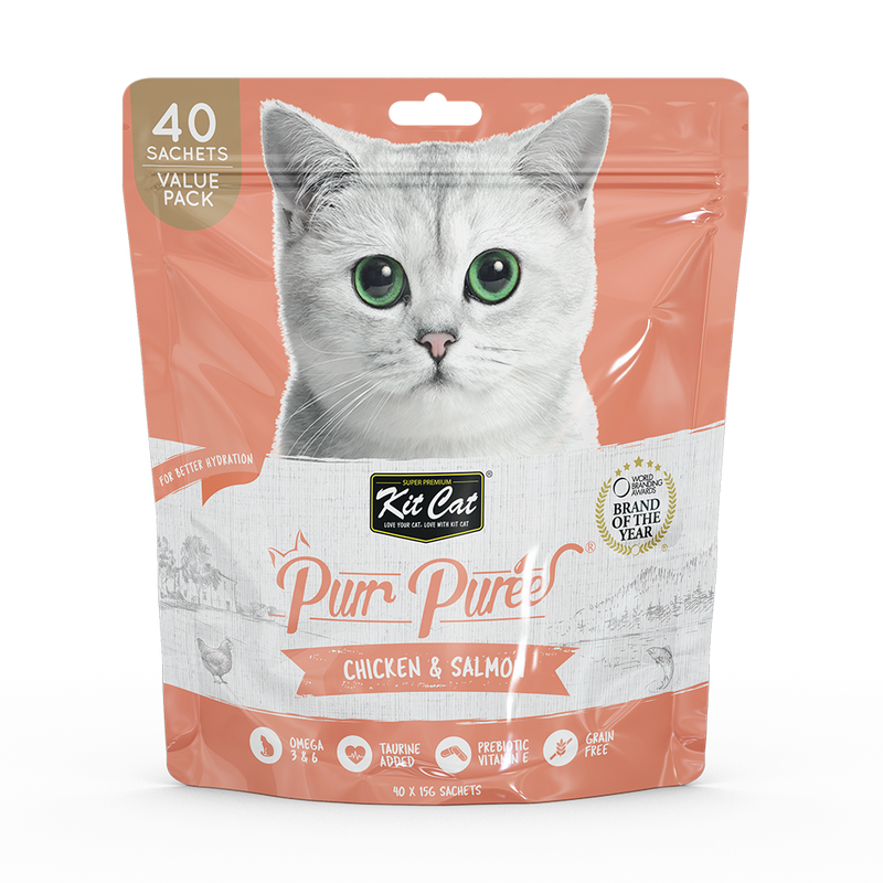 KitCat Purr Puree Value Pack Chicken & Salmon 600g (40 Sachets x 15g)