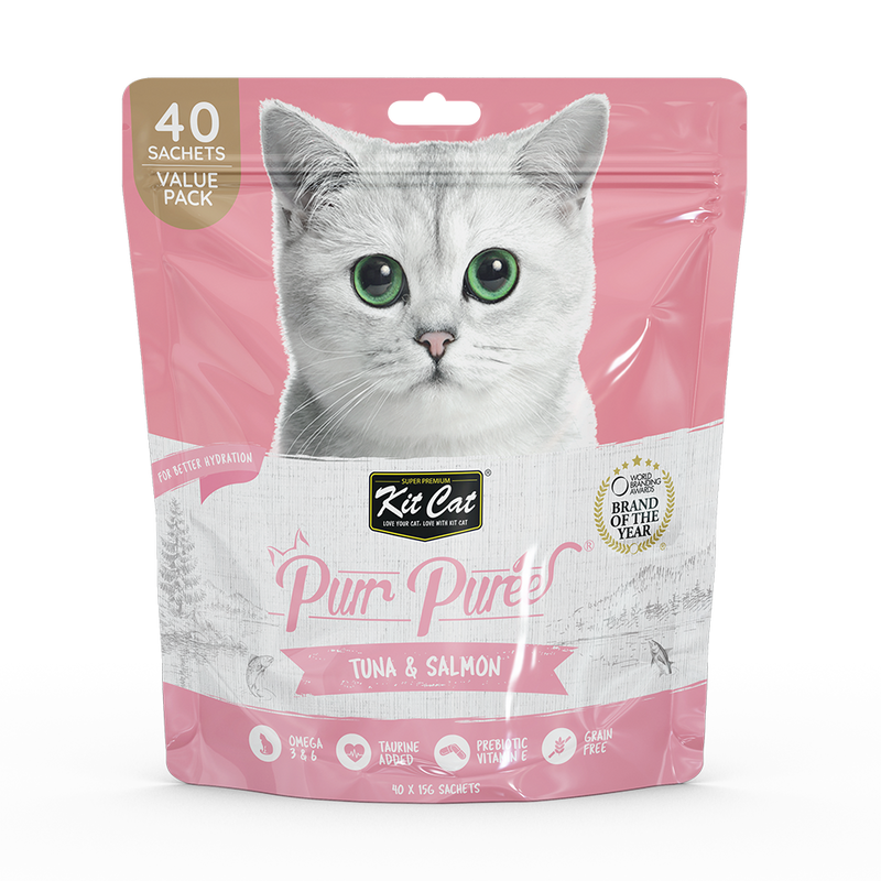 KitCat Purr Puree Value Pack Tuna & Salmon 600g (40 Sachets x 15g)